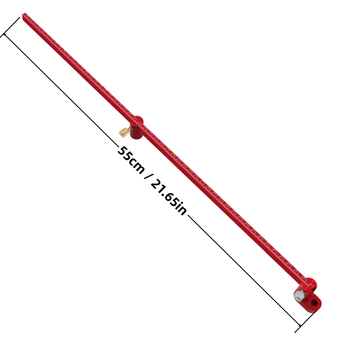 320mm/550mm Holzbearbeitungs-Anreißlineal, Metrisch & Zoll, Verlängertes Aluminium-Anreißlineal, Holzbearbeitungs-Zirkel – Detail 5