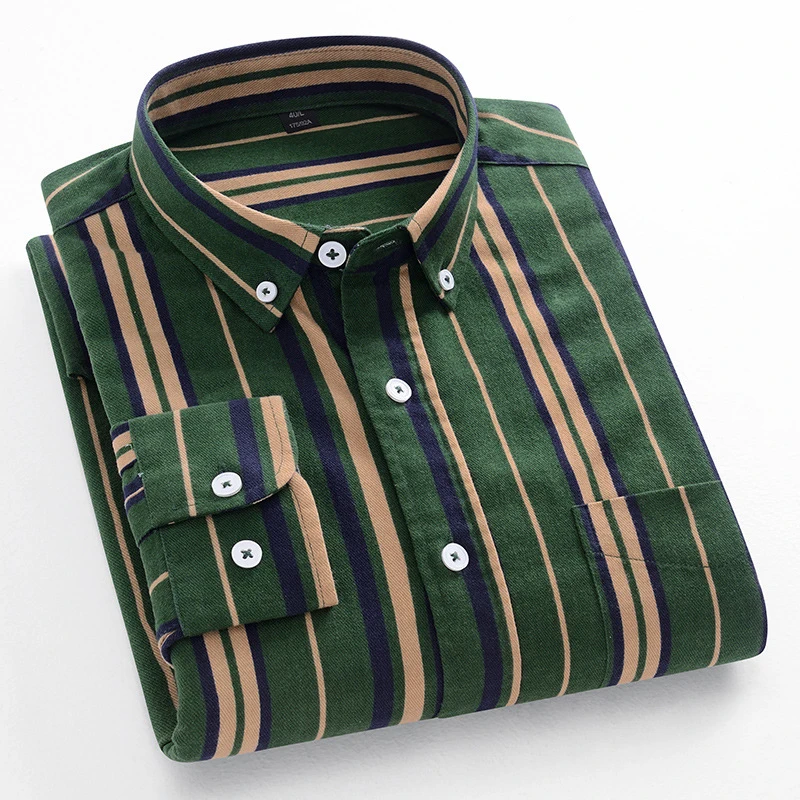 Men's Cotton Striped Shirt With Button Pockets For Spring Relaxed Fit And Everyday Comfort main image 0