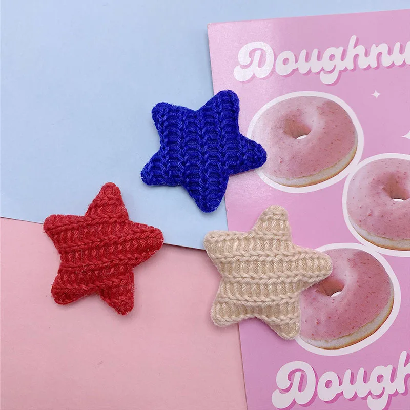 30Pcs Häkeln Stern Gepolsterte Applikation Für kinder Stirnband Haar Clip Zubehör Tuch Hüte Dekoration Patches – Detail 3