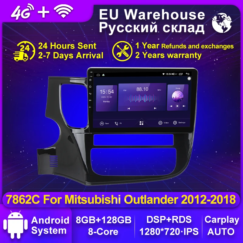 GPS Para Auto De 9" pulgadas ANDROID RADIO ESTÉREO SAT NAV WiFi para Mitsubishi Outlander 2012-2018 