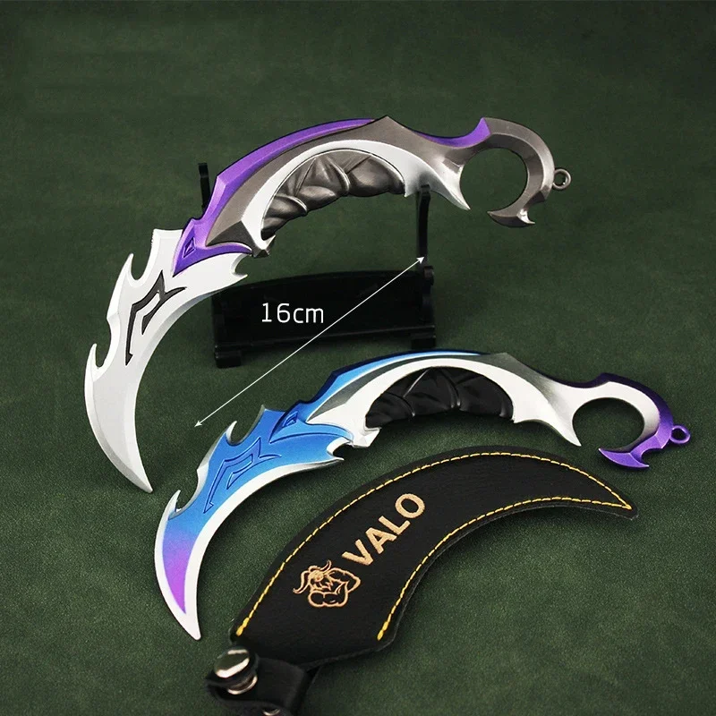 Valorant Weapon Melee Reaver 16cm Karambit Knife Metal Game Peripheral Samurai Sword Alloy Model Keychain Pendant Gift Toy Boys