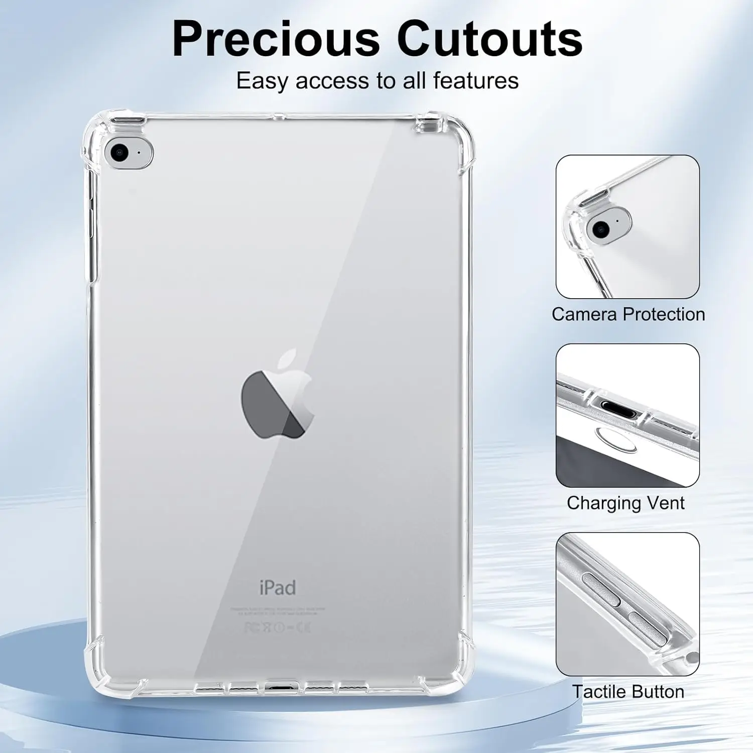 Clear Soft TPU Slim Lightweight Shockproof Back Cover Shell
