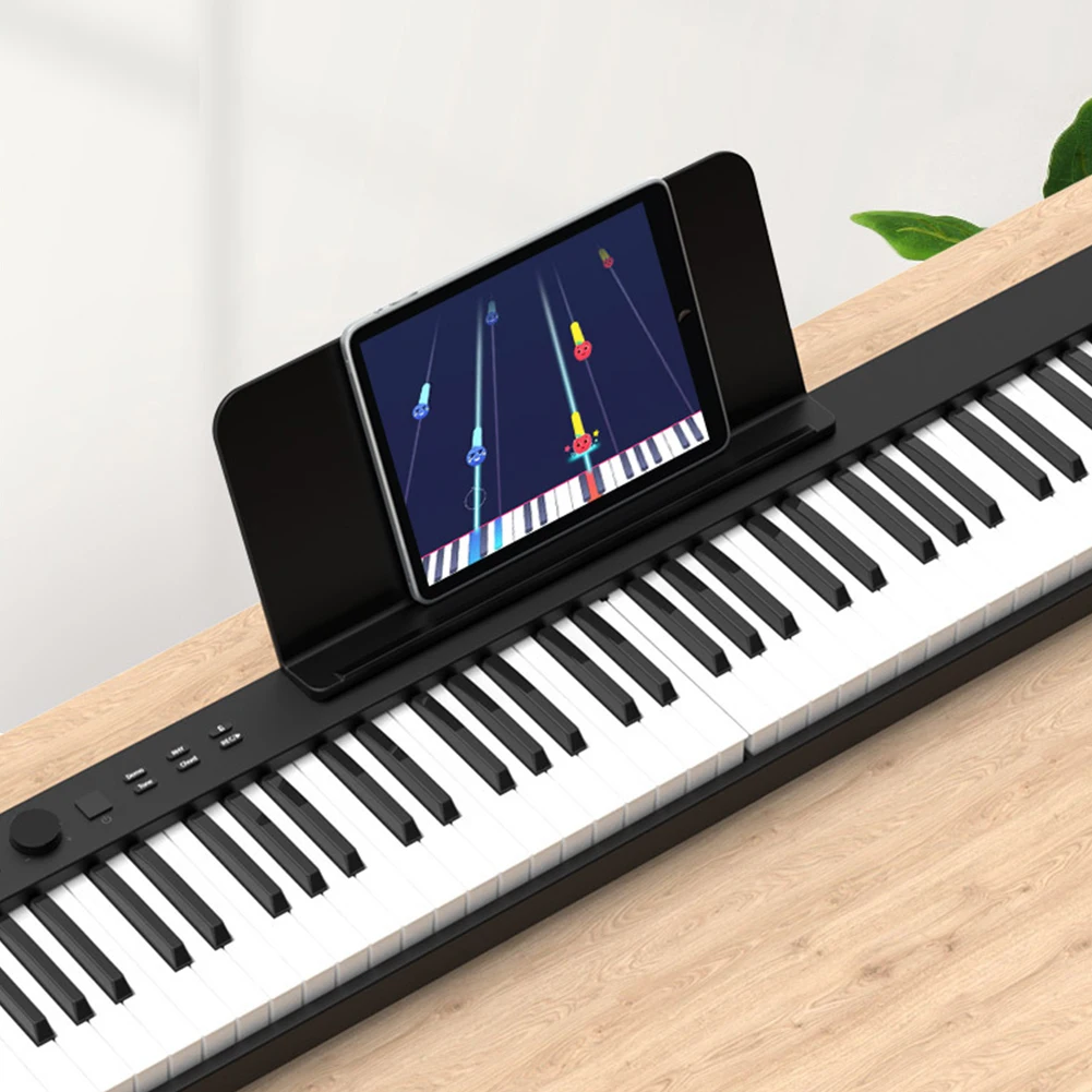 88 Key Folding Piano Keyboard with BT MIDI Digital Piano with Sheet Music Stand Pedal and Bag Foldable Electronic