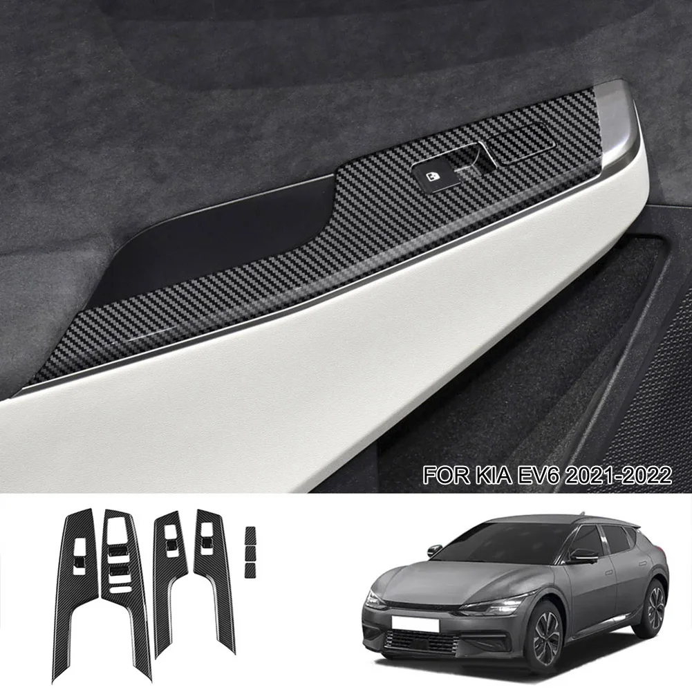 Per Kia Ev6 2021-2024 Car Inner Door Window Lift Switch Panel Cover Trim Frame Decorator Stickers Accessori