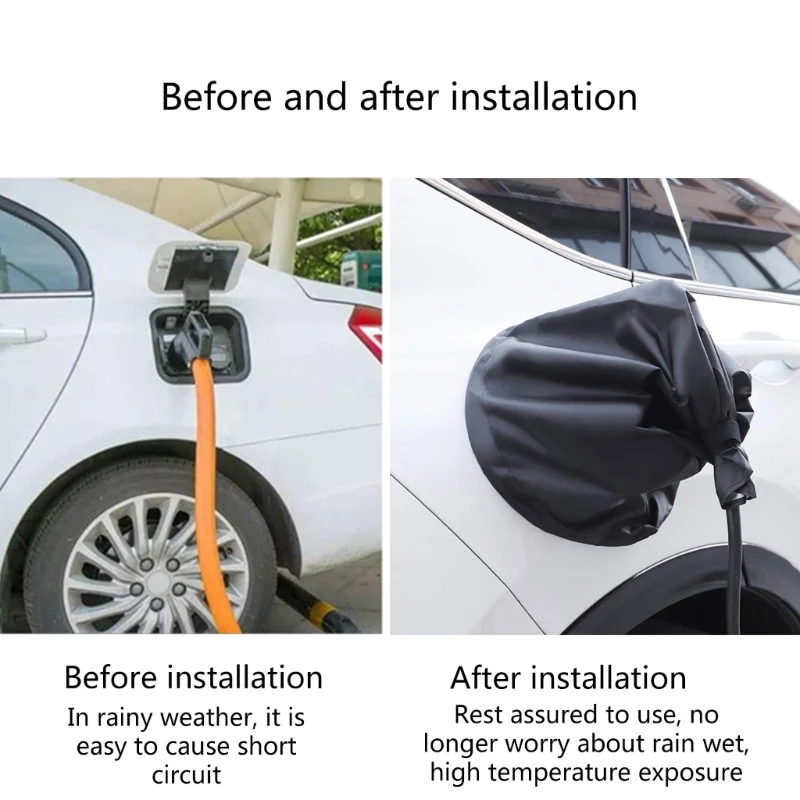 Universal EV Car Charger Plug Port Cover Waterproof Snow Rain Sun Dust Protections Magnetic Adsorption Car Charging Port Cover