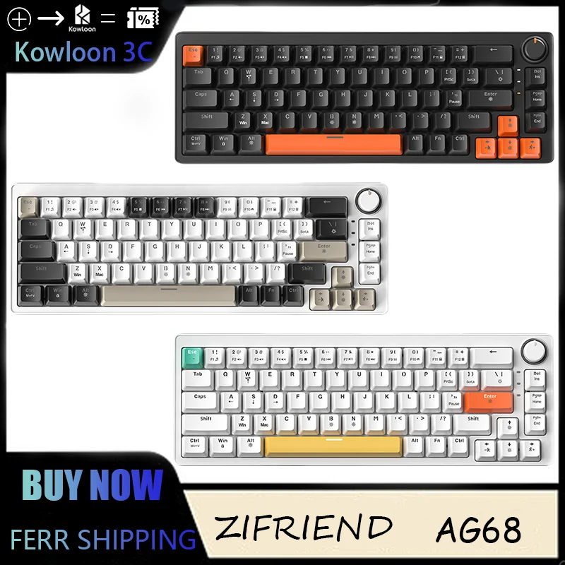 3セット Zifiend ag68 teclado mecânico com fio junta construção quente