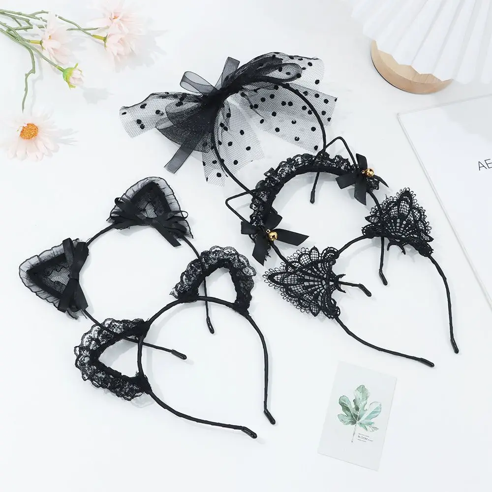 Description Picture 2 of itemAdult Teens Lace Masquerade Fancy Dress Hairband Hair Accessories Cosplay Headwear Cat Ear Headband