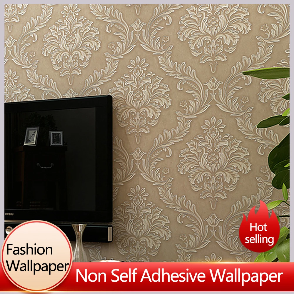 European Style Large Flower Non-Woven Fabric  3D Wallpapers Living Room Bedroom Dining Room Wallpaper Home Decoration Wall Paper the product can be customized ceramic vase decorations high end living room flower arrangement tv cabinet dining