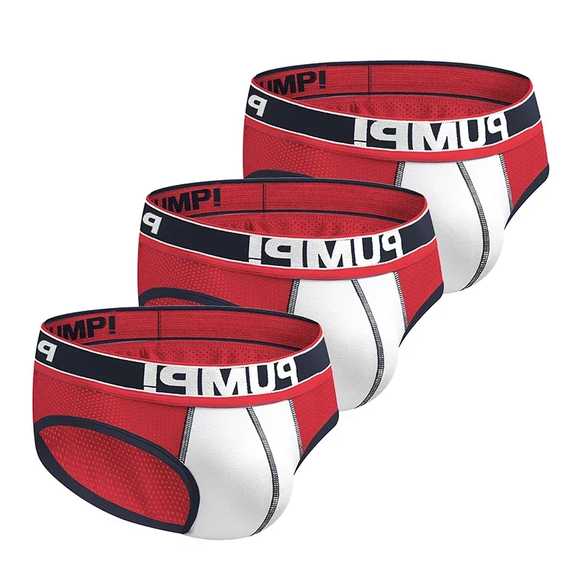 Men Underwear 3pcs/lot Hollow Breathable Mens Slip Bikini Jockstrap Briefs