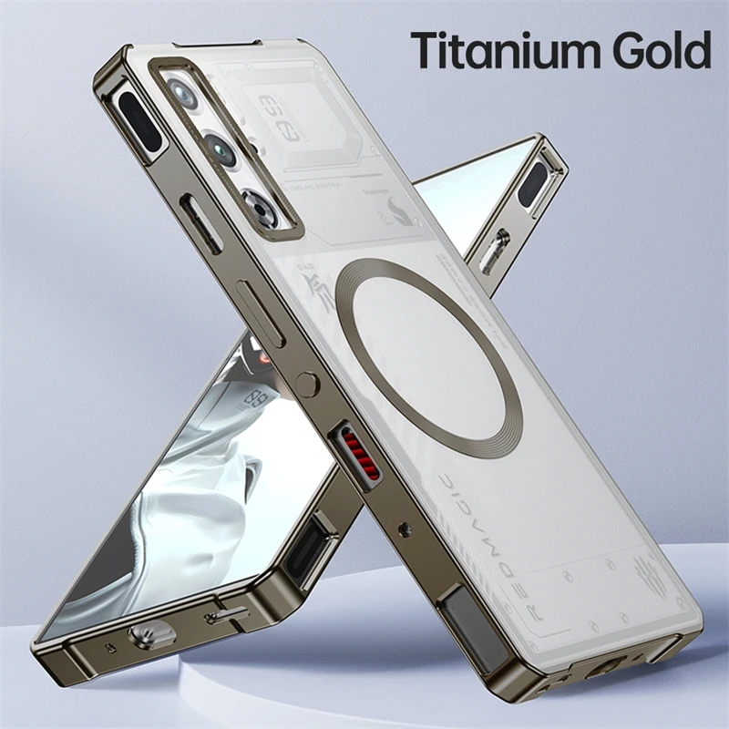 Aluminum Alloy Metal Frame Matte Transparent Case for Redmagic 10S Pro Plus