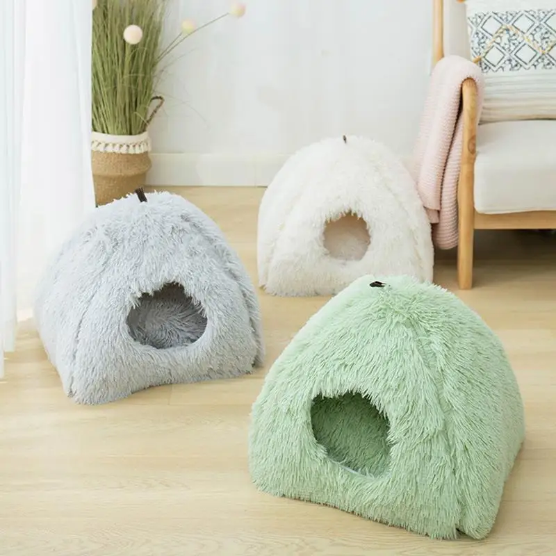 

Cat Cave Cat House Tent With Removable Washable Cushioned Pillow 2-In-1 Cat House Pets Tent Cozy Cave Nest Soft Kitten Bed