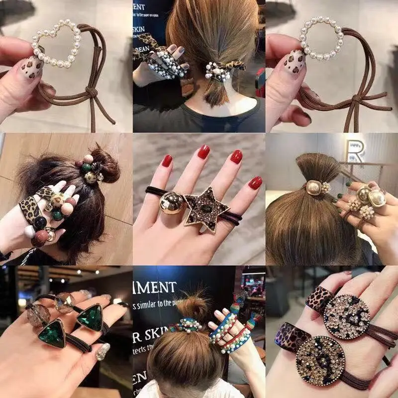 

Fashion Woman Big Pearl Hair Ties Korean Style Hairband Scrunchies Girls Ponytail Holders Rubber Band Hair Accessories Wholesale