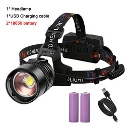 High - Lumen Rechargeable LED Headlamp (With 18650 battery)