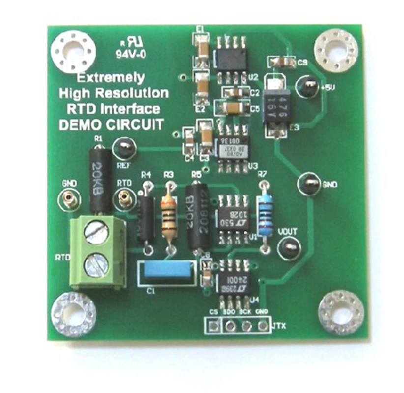 

Ultra-high precision and ultra-high stability RTD temperature measurement circuit 0.001 resolution temperature development board