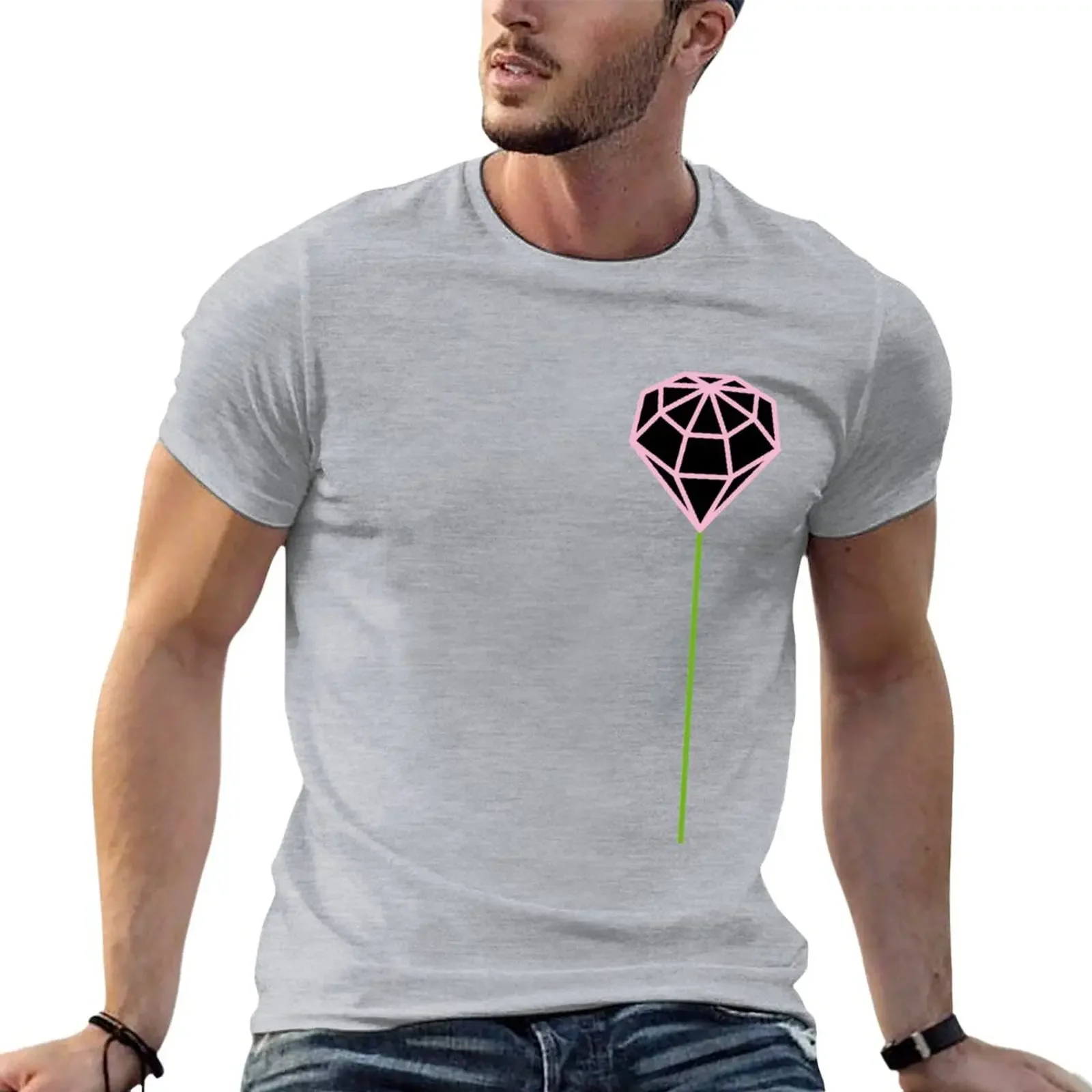 

Buttonhole (black and pink) T-Shirt plus size tops summer clothes mens t shirt