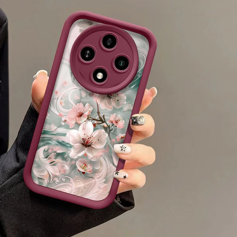 Elegant Cherry Blossom Floral Pattern Soft Phone Case Cover
