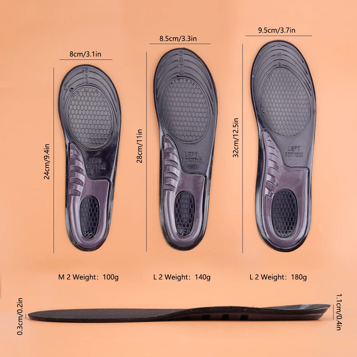 Silicone Insole Man Women High Elastic Insoles Orthotic Arch Support Foot Pain Massage Silicone Gel Soft Sport Shoe Pad Inserts
