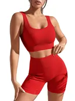 New Arrival Fashion Seamless  Exercise Body-Tight Quick Dry Moisture Absorption High Waist Hip Yoga Fitness Set for Women - Image 5