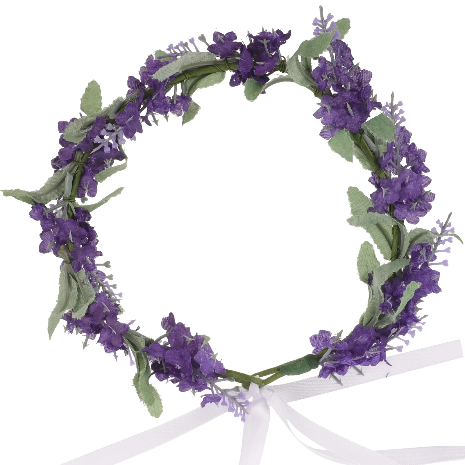 Flower Crown Green Wedding Hair Accessories Bridal Floral Headband Violet Headpiece 2