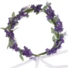 Flower Crown Green Wedding Hair Accessories Bridal Floral Headband Violet Headpiece 2