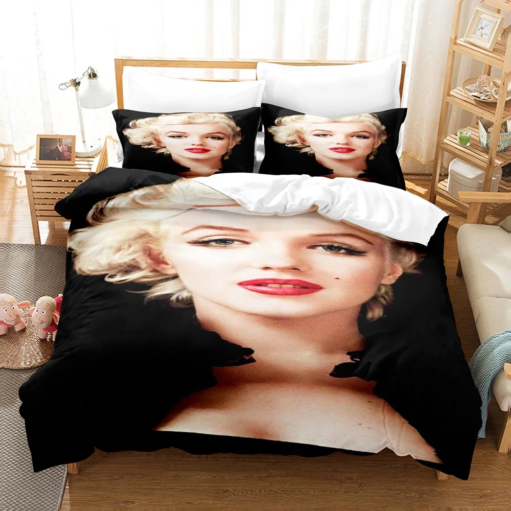 3D Printed Marilyn Monroe Bedding Set Duvet Cover Bedroom Comforter Cover Single Twin King ​Size Quilt Cover Home Textile 2/3PCS 3