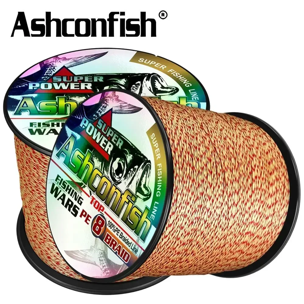 Ashconfish PE 편조 멀티필라멘트 낚싯줄, 강한 일본 코드 스팟 혼합 색상, PE 편조 라인, 8 가닥, 100m 6-300LB