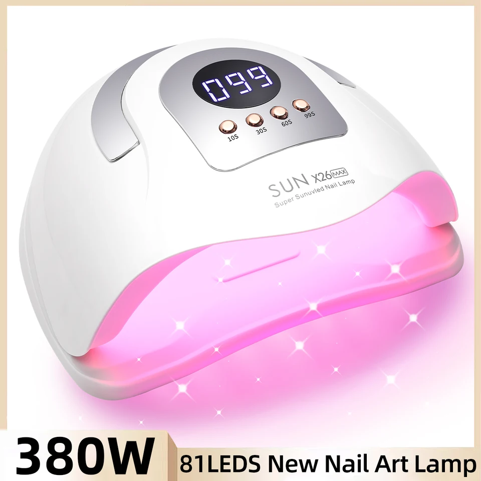 LEDu0026UV Nail Light 99W 自動センサー付き ネイルライト SUN X26 MAX Nail Dryer Machine 380W UV LED Lamp for Nails