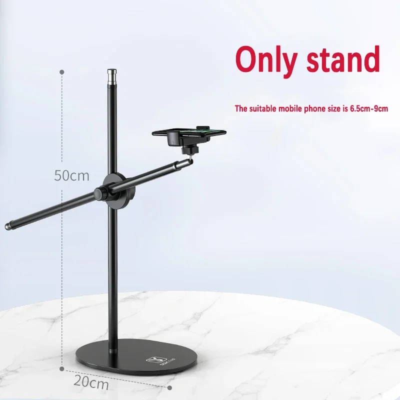 Monopod Mount Bracket with LED Ring Flash Light Lamp Tabletop Stand Tripods for Nail Art with Mobile Phone Holder Light Stand