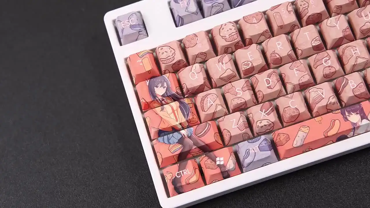 Sakurajima Mai 108 колпачки для клавиш из ПБТ 5-сторонняя сублимация Cherry MX переключатель