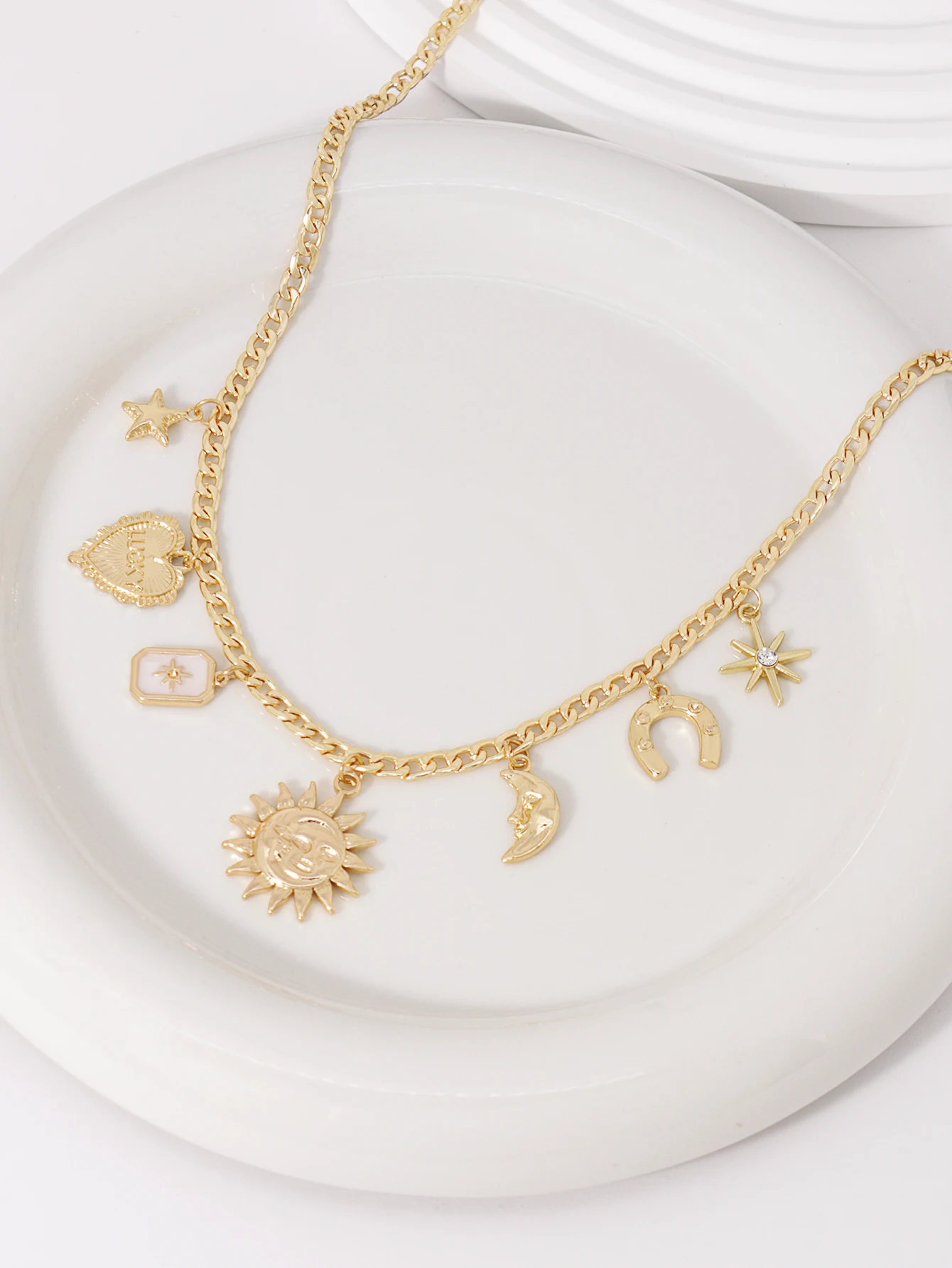 Bohemian Charm Necklace Celestial Layered Jewelry for Women