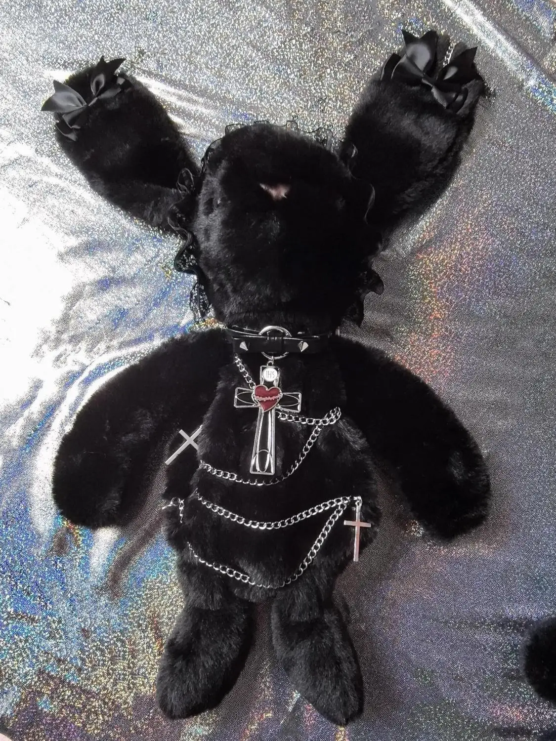 JIAERDI Gothic Rabbit Y2k Backpack Women Hot Girl Lolita Plush Doll Mini Backpack Ladies Cross Harajuku Black Mochila Aesthetic