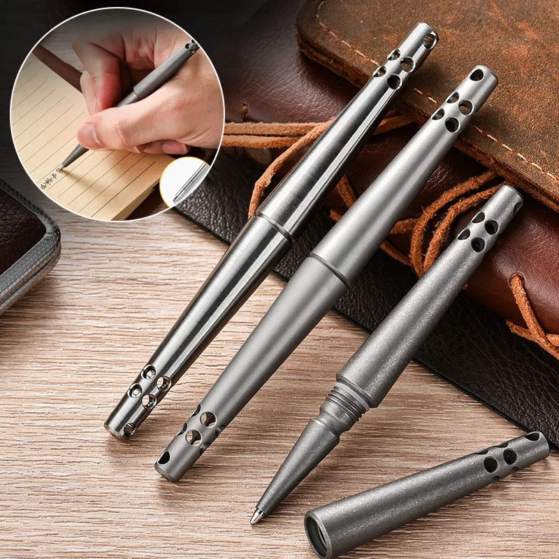 

High Quality Titanium Alloy Tactical Pen Business Signature Ballpoint Emergency Glass Breaker EDC Camping Survival Tools Gift