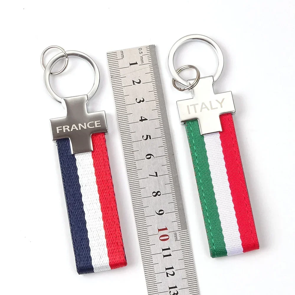 Motorcycle Austria flag keyring Metal leather webbing Cross Scooter keychain For Husqvarna Vitpilen 710 FE 250 449 WR300 TE300