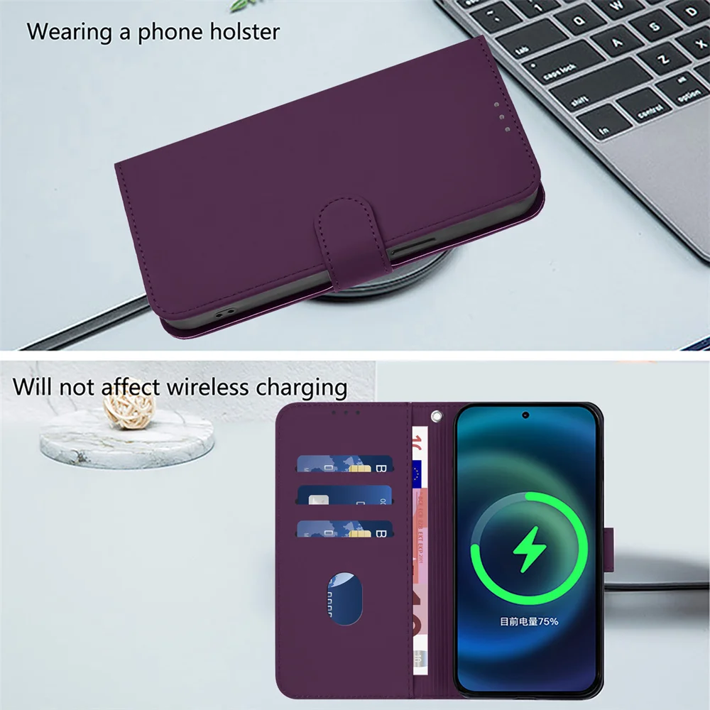 Premium Wallet Flip Cover Phone Case with Lanyard and Magnetic Buckle