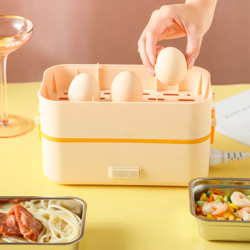 110V/220V Lunch Box Food Container Portable Electric Heating Insulation Dinnerware Food Storage Container Bento Lunch Box 4