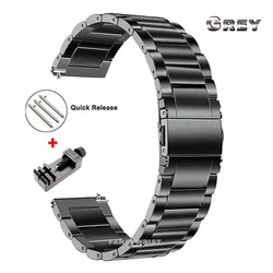 Premium Titanium Watch Strap - Adjustable Metal Band for 18mm, 20mm, and 22mm Watches (Grey with tool)