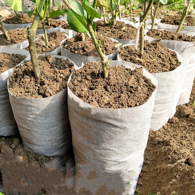 Új 100Db Palánták Növények Óvodai Zsákok Organic Biodreate Biode Degradable Grow Tags Szövet Környezetbarát Szellőztető Ültetési Táskák