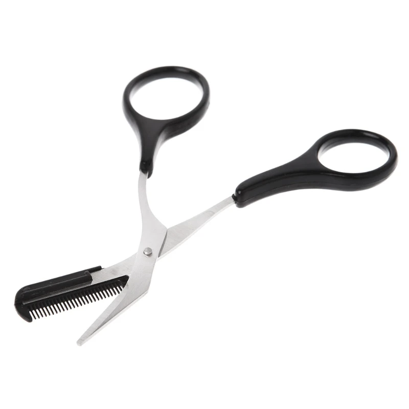 Women Eyebrow Trimmer Scissors Comb Eyelash Hair Removal Grooming Cutter Shaping