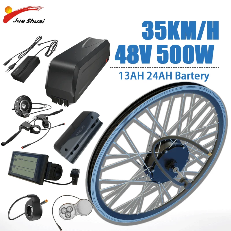 

[20AH]Electric Bicycle Conversion Kit 20 24 26 27.5 28 29 Inch 700C 48V 500W Front Brushless Wheel Hub Motor For Ebike Motor Kit