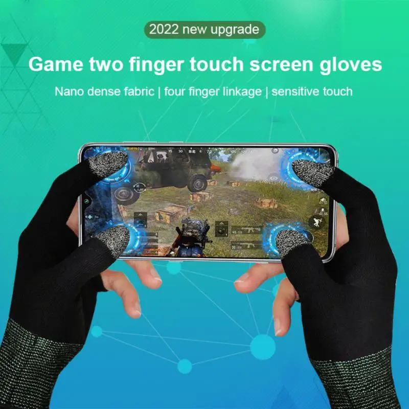 

1Pair Finger Gloves Game Controller for PUBG Genshin Anti Slip Sensitive Touch Screen Sleeves Mobile Phone Gaming Sleeve Gamepad