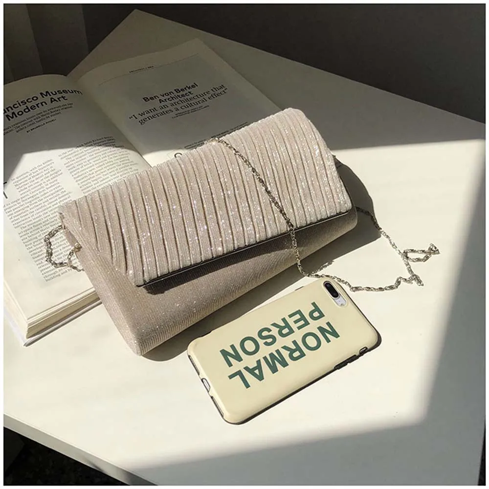 Clutch Evening Bag with Chain