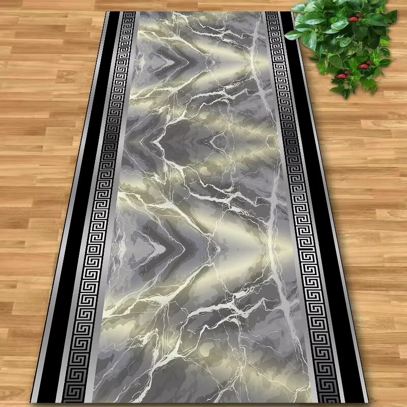 European Gold Corridor Carpet Luxury Decoration Home Hall Carpet Non-slip Washable Passageway Rug Custom Hotel Entryway Carpets 4
