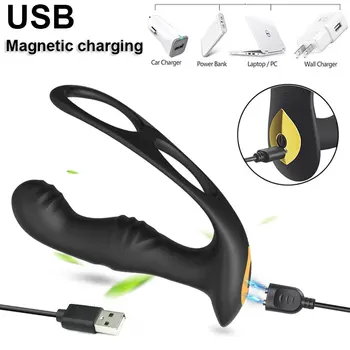 Male Prostate Massage Remote Anal Vibrator 10 Speeds Delay Ejaculation Ring Testis Stimulate Anus Plug Butt Adult Sex Toys 18+ 5