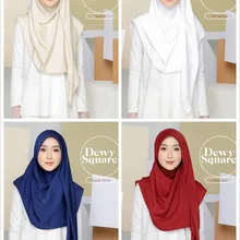 110*110cm Muslim Chiffon Hijab Scarf Shawls Women Solid Color Head Wraps Islamic Hijabs Scarves Ladies Muslim Veil