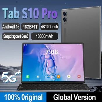 【Versione globale】 Tablet S10 Pro originale 2025 da 10,1 pollici HD 4K a schermo intero Android 15 16GB + 1TB 10000mAh 5G Dual SIM WiFi GPS Tablet 1