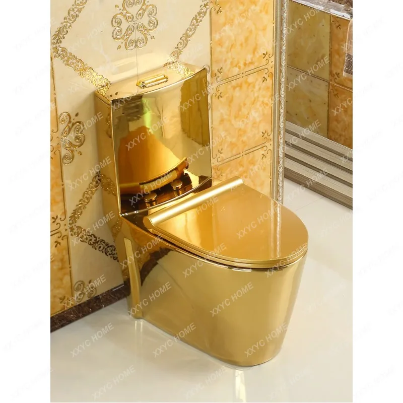 

Household European-Style Flush Golden Toilet Super Swirling-Style 8.0 Large Pipe Toilet Water-Saving Deodorant Toilet