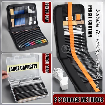 Professional Sketch & Drawing Pencil Set – Graphite & Charcoal with Case 1