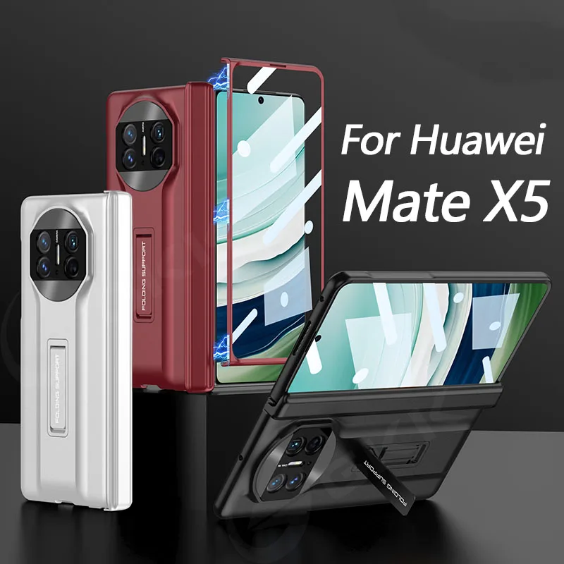 

GKK Магнитный шарнир противоударный чехол для Huawei Mate X5 Передняя стеклянная пленка все-в комплекте Пластиковая подставка чехол для Huawei Mate X5