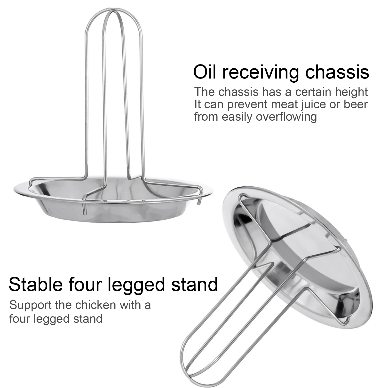 Roasting Grill Stand Chicken Roaster Rack Kitchen Outdoor BBQ Tools Carbon Steel Non-stick Grilled Chicken Plate