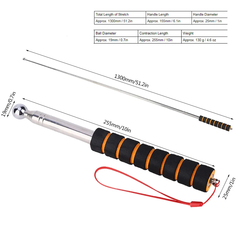 Telescopic Self Defense Hammer 1PC 130CM Empty Drum Hammer Multifunction Floor Test Rod Inspection Inspection Hand Tools hollow drum hammer empty drum hammer manual tools multitool hammer